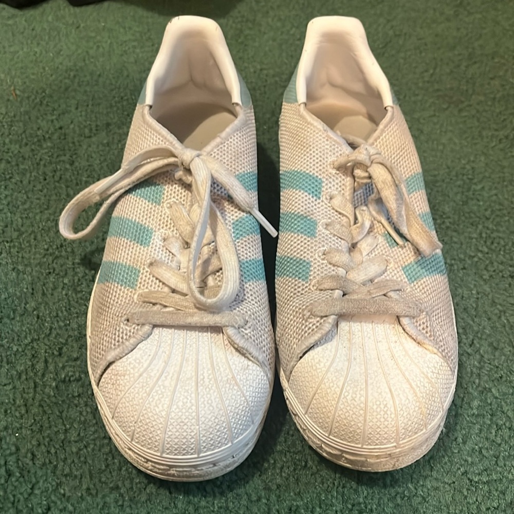 superstar teal adidas sneakers
